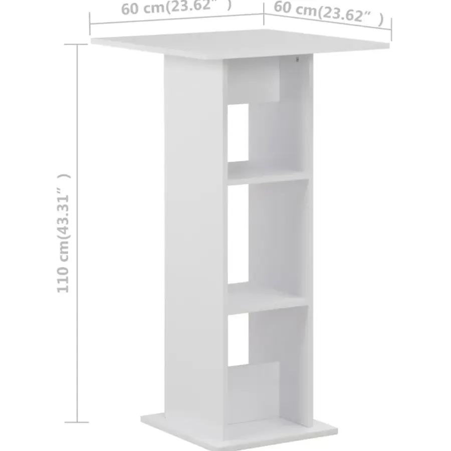 Bartafels-vidaXL - Bartafel - Wit - Bewerkt hout