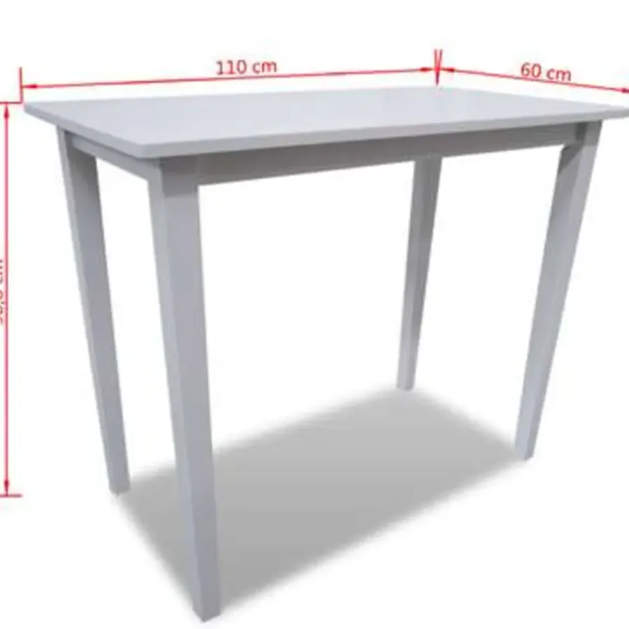 vidaXL - Bartafel - Wit - Hout
