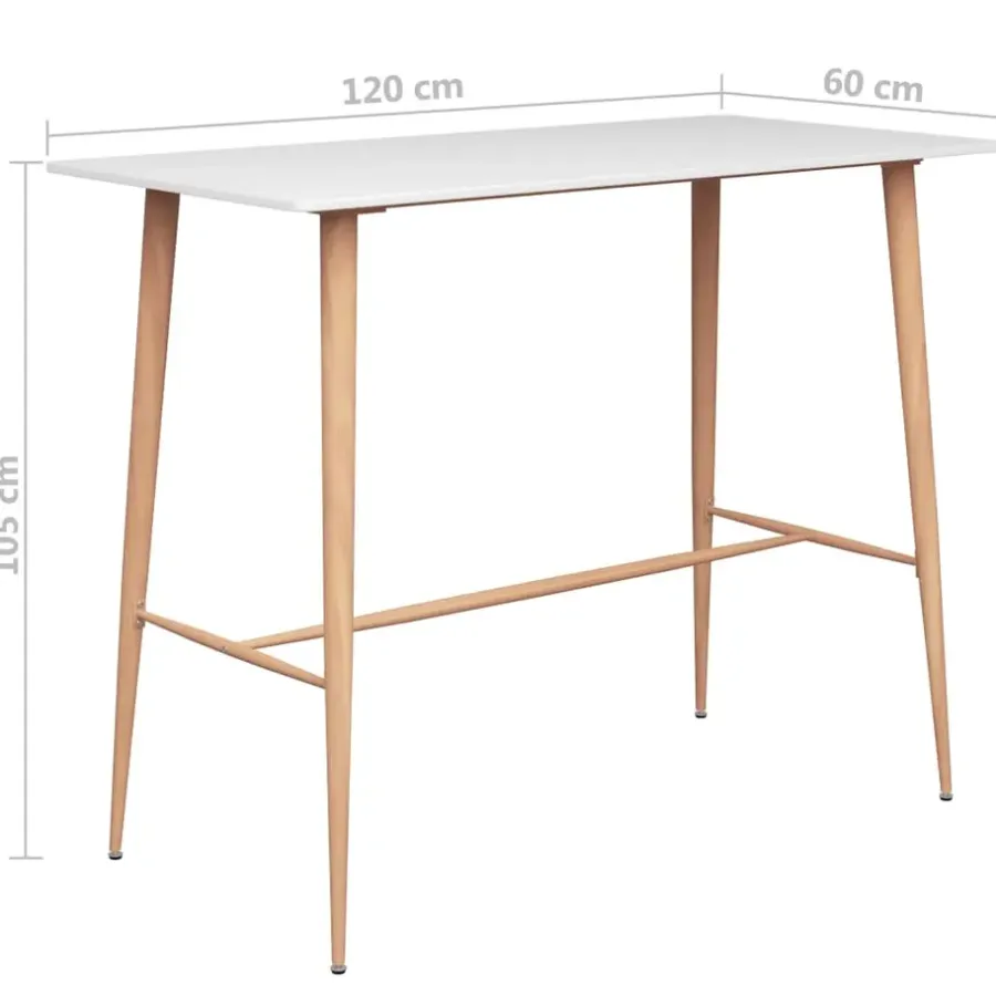 vidaXL - Bartafel - Wit - MDF