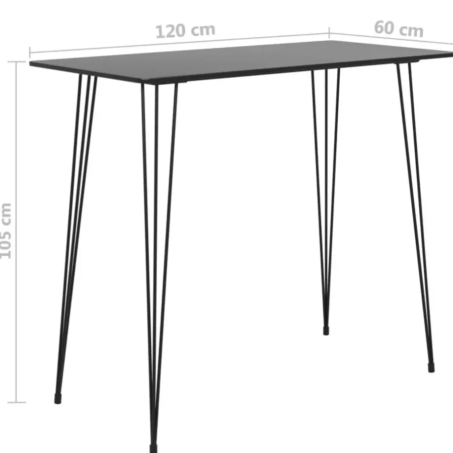 vidaXL - Bartafel - Zwart - MDF