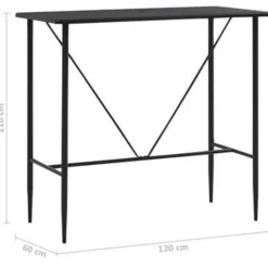 Bartafels-vidaXL - Bartafel - Zwart - MDF