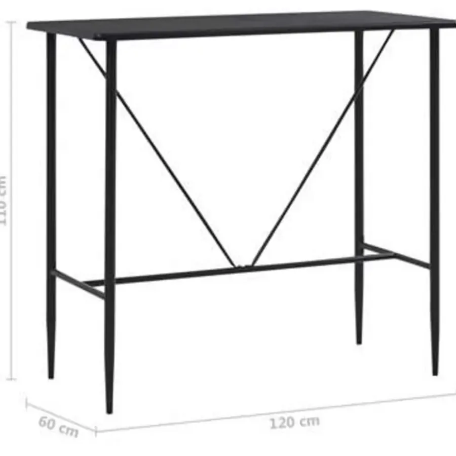 Bartafels-vidaXL - Bartafel - Zwart - MDF