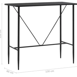 Bartafels-vidaXL - Bartafel - Zwart - MDF
