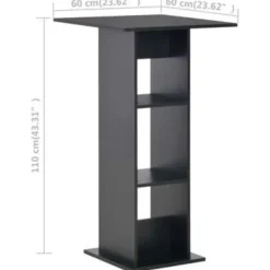 vidaXL - Bartafel - Zwart - Bewerkt hout