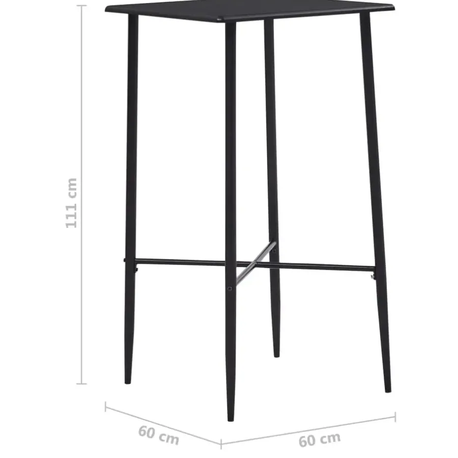 vidaXL - Bartafel - Zwart - MDF