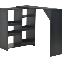 Bartafels-vidaXL - Bartafel - Zwart - Bewerkt hout