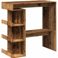 Bartafels-vidaXL - Bartafel met opbergruimte - Oud hout - Bewerkt hout - 100x48 cm