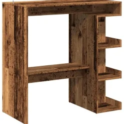 Bartafels-vidaXL - Bartafel met opbergruimte - Oud hout - Bewerkt hout - 100x48 cm