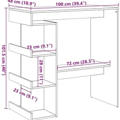 Bartafels-vidaXL - Bartafel met opbergruimte - Oud hout - Bewerkt hout - 100x48 cm