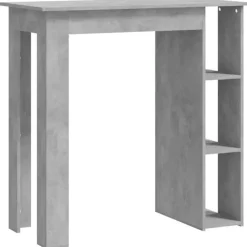 Bartafels-vidaXL - Bartafel met opbergruimte - Betongrijs - Bewerkt hout - 102x50 cm