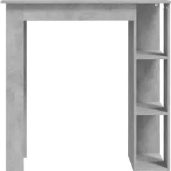 Bartafels-vidaXL - Bartafel met opbergruimte - Betongrijs - Bewerkt hout - 102x50 cm