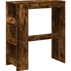 Bartafels-vidaXL - Bartafel met opbergruimte - Gerookt eiken - Bewerkt hout - 90x43 cm