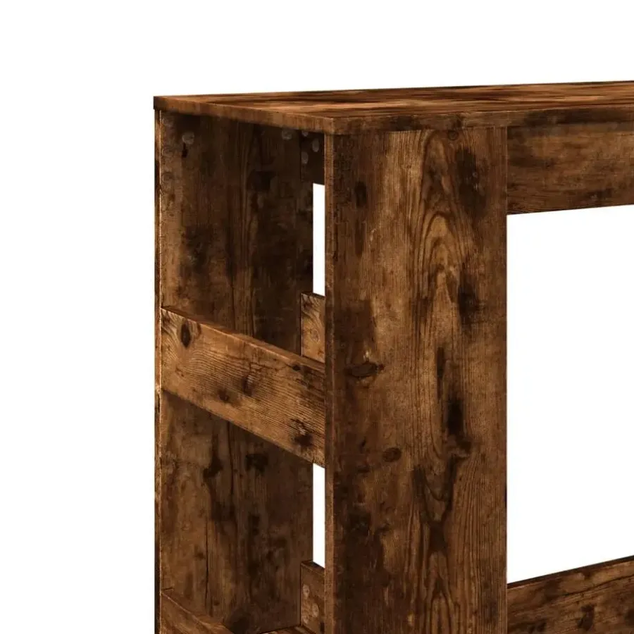 Bartafels-vidaXL - Bartafel met opbergruimte - Gerookt eiken - Bewerkt hout - 90x43 cm