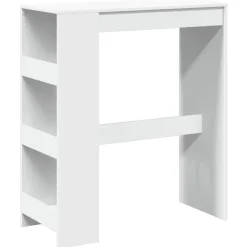 Bartafels-vidaXL - Bartafel met opbergruimte - Wit - Bewerkt hout - 90x43 cm
