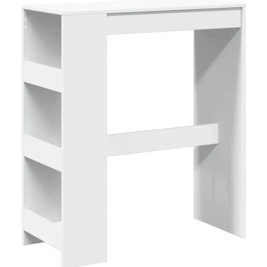 Bartafels-vidaXL - Bartafel met opbergruimte - Wit - Bewerkt hout - 90x43 cm