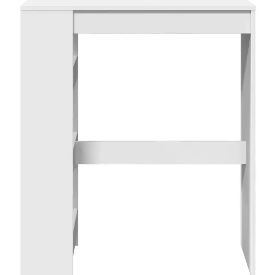Bartafels-vidaXL - Bartafel met opbergruimte - Wit - Bewerkt hout - 90x43 cm