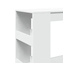 Bartafels-vidaXL - Bartafel met opbergruimte - Wit - Bewerkt hout - 90x43 cm