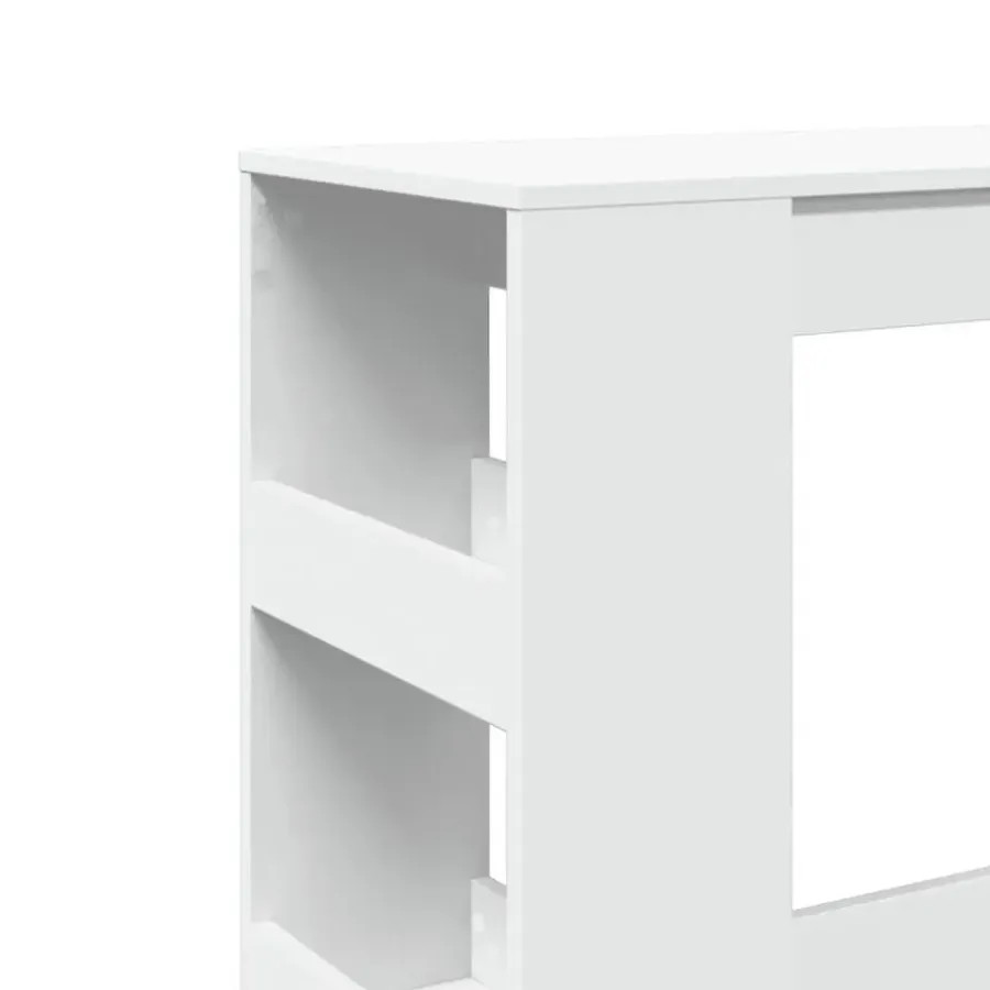 Bartafels-vidaXL - Bartafel met opbergruimte - Wit - Bewerkt hout - 90x43 cm