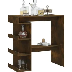 vidaXL - Bartafel met opbergruimte - Gerookt eiken - Bewerkt hout - 100x50 cm