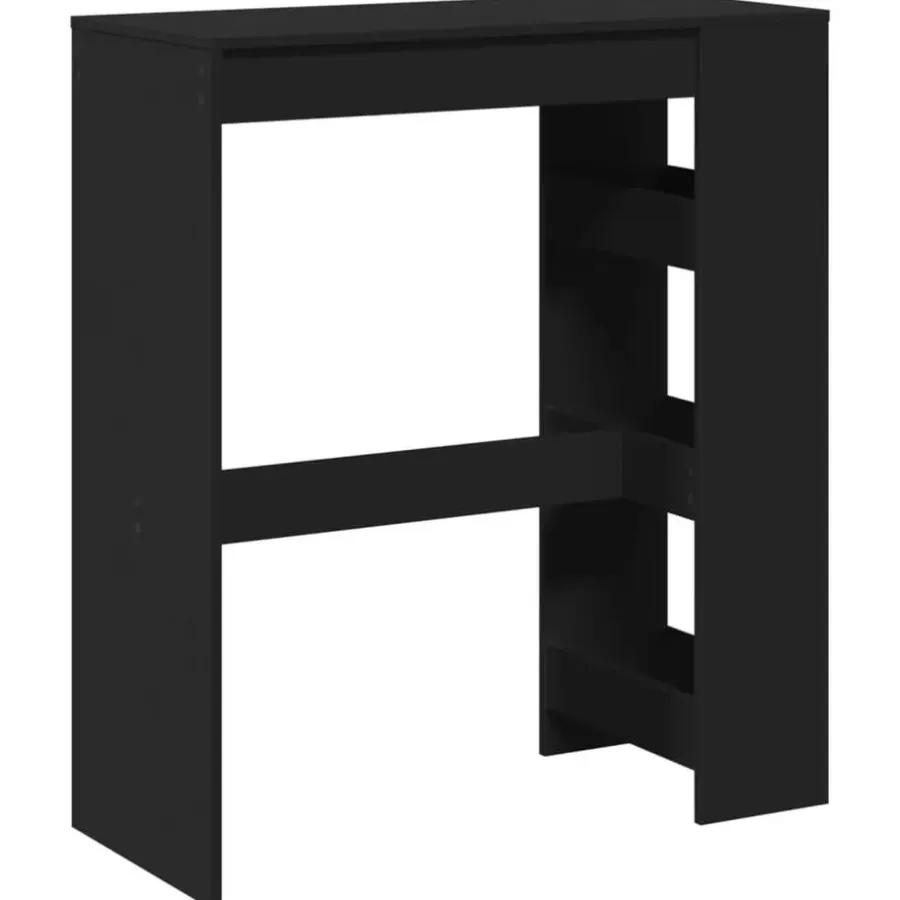 vidaXL - Bartafel met opbergruimte - Zwart - Bewerkt hout - 90x43 cm