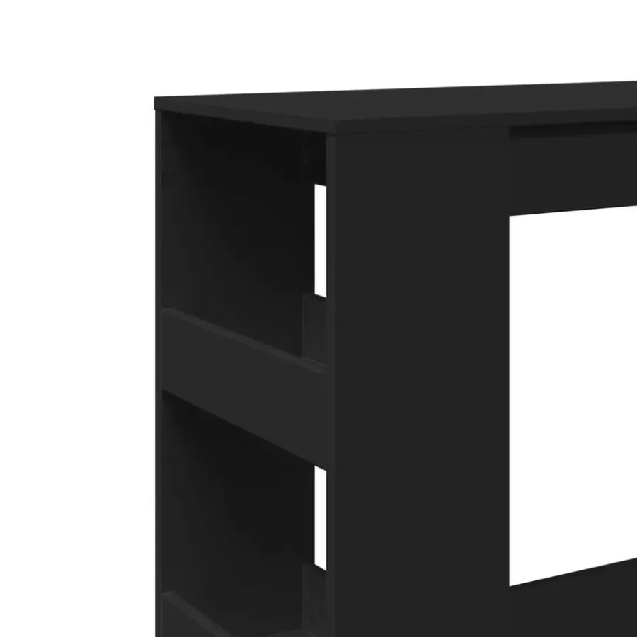 vidaXL - Bartafel met opbergruimte - Zwart - Bewerkt hout - 90x43 cm