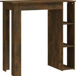 Bartafels-vidaXL - Bartafel met opbergruimte - Gerookt eiken - Bewerkt hout - 102x50 cm