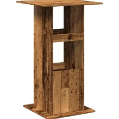 Bartafels-vidaXL - Bartafel met opbergruimte - Oud hout - Bewerkt hout - 60x60x102 cm