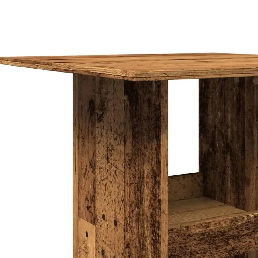 Bartafels-vidaXL - Bartafel met opbergruimte - Oud hout - Bewerkt hout - 60x60x102 cm