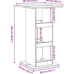 Bartafels-vidaXL - Bartafel met opbergruimte - Oud hout - Bewerkt hout - 60x60x102 cm