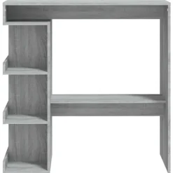 Bartafels-vidaXL - Bartafel met schappen - Grijs sonoma eiken - Bewerkt hout - 100x50 cm