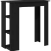 Bartafels-vidaXL - Bartafel met schappen - Zwart eiken - Bewerkt hout - 102x50 cm