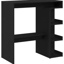 Bartafels-vidaXL - Bartafel met schappen - Zwart eiken - Bewerkt hout - 100x48 cm