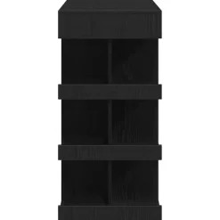 Bartafels-vidaXL - Bartafel met schappen - Zwart eiken - Bewerkt hout - 100x48 cm