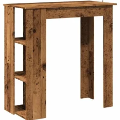 Bartafels-vidaXL - Bartafel met schappen - Oud hout - Bewerkt hout - 102x50 cm