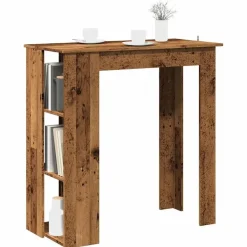 Bartafels-vidaXL - Bartafel met schappen - Oud hout - Bewerkt hout - 102x50 cm