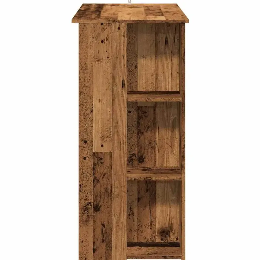 Bartafels-vidaXL - Bartafel met schappen - Oud hout - Bewerkt hout - 102x50 cm