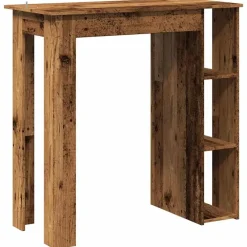 Bartafels-vidaXL - Bartafel met schappen - Oud hout - Bewerkt hout - 102x50 cm