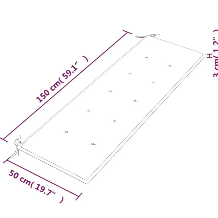 Tuinbanken-vidaXL - Batavia Tuinbank met blauw kussen - Teakhout - 150x51.5x84 cm