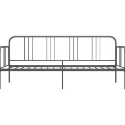 1-Persoons Bedden-vidaXL - Bed - Grijs - Metaal - 90 x 200 cm
