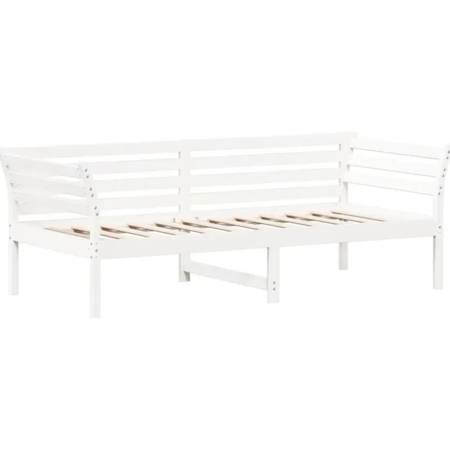 1-Persoons Bedden-vidaXL - Bed - Wit - Grenenhout - 90 x 200 cm - Zonder matras