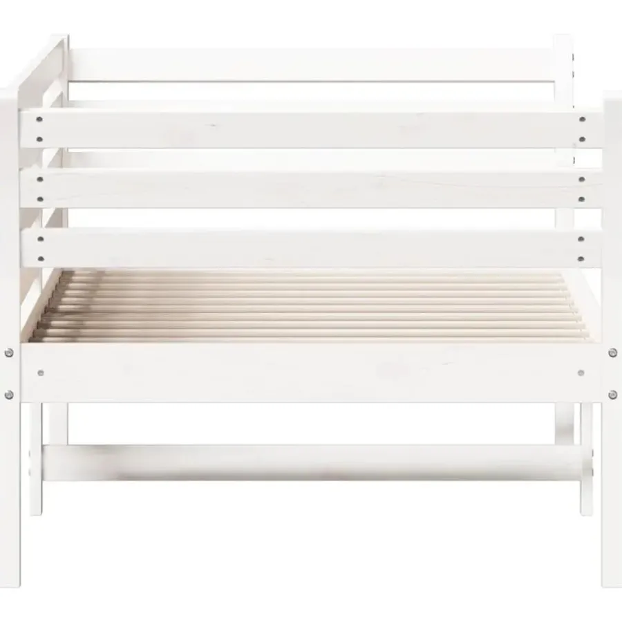 1-Persoons Bedden-vidaXL - Bed - Wit - Grenenhout - 90 x 200 cm - Zonder matras