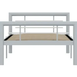 vidaXL - Bed frame - Grijs en wit - Metaal - 90x200 cm