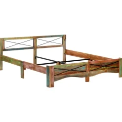 Twijfelaars-vidaXL - Bed frame - Multikleur - Massief gerecycled hout - 180x200 cm