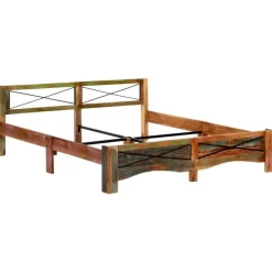 Twijfelaars-vidaXL - Bed frame - Multikleur - Massief gerecycled hout - 180x200 cm