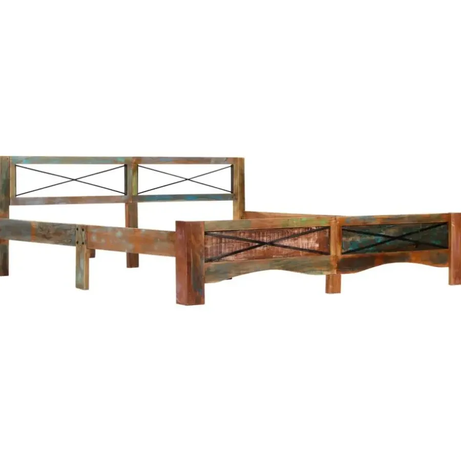 Twijfelaars-vidaXL - Bed frame - Multikleur - Massief gerecycled hout - 180x200 cm
