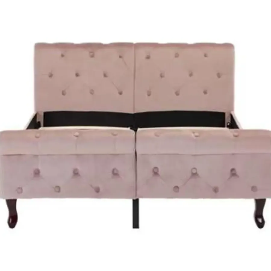 vidaXL - Bed frame - Roze - Fluweel - 120x200 cm