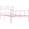 1-Persoons Bedden-vidaXL - Bed frame - Roze - Metaal - 90 x 200 cm