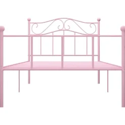 1-Persoons Bedden-vidaXL - Bed frame - Roze - Metaal - 90 x 200 cm