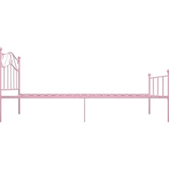 1-Persoons Bedden-vidaXL - Bed frame - Roze - Metaal - 90 x 200 cm
