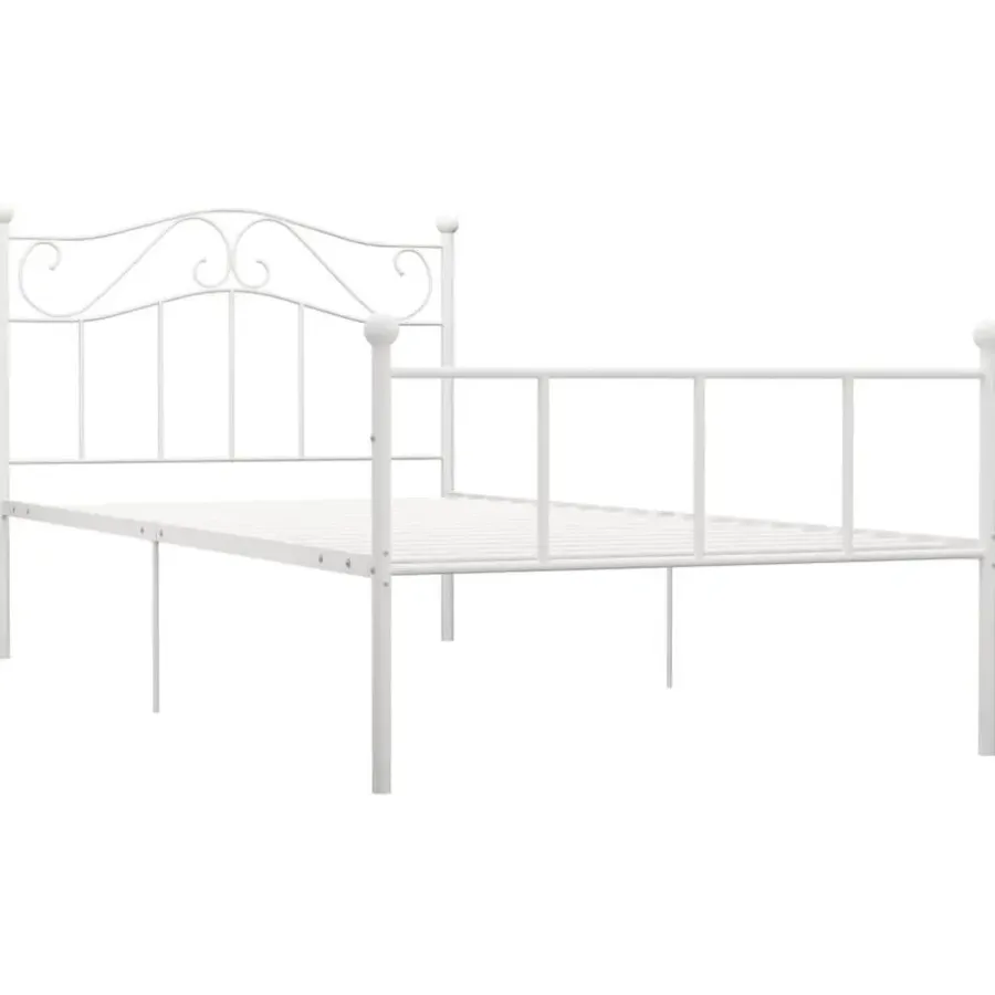 vidaXL - Bed frame - Wit - Metaal - 90 x 200 cm